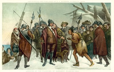 Landing van de Pilgrim Fathers door American School